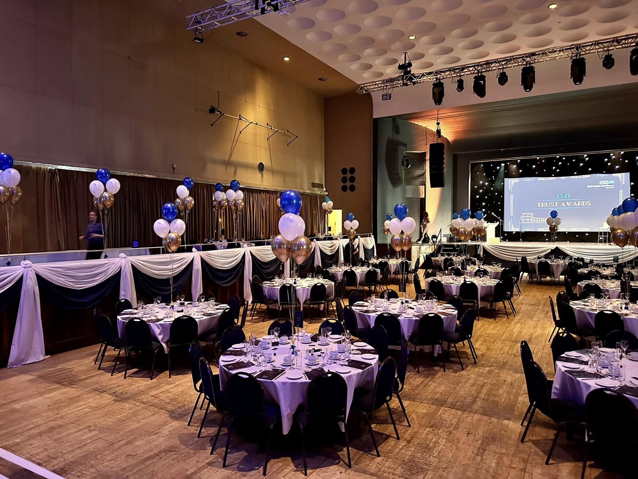 Corporate event balloon décor by Mad Expectations Bexhill
